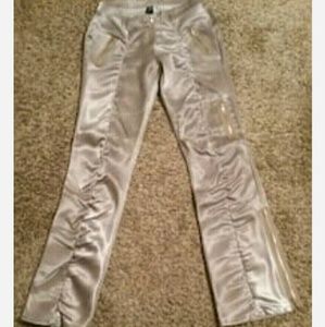 Taupe satin material pants from the Buckle